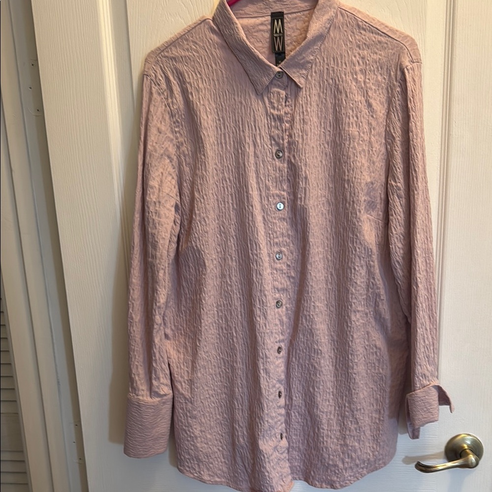 MT Purple Button Down Shirt with Relaxed Fit